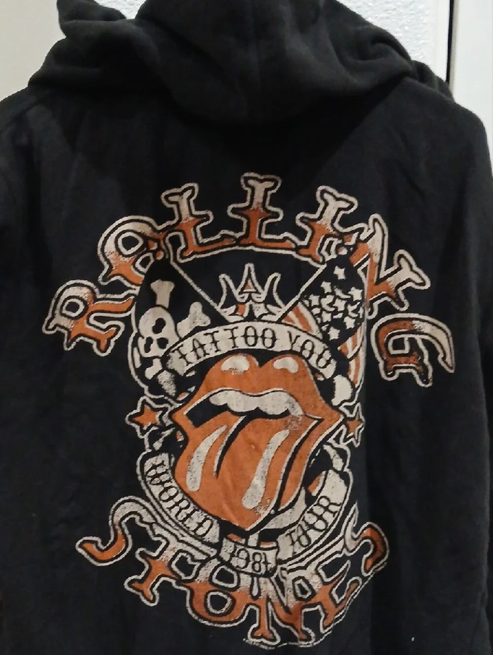 Black Hooded Rolling Stones Jacket